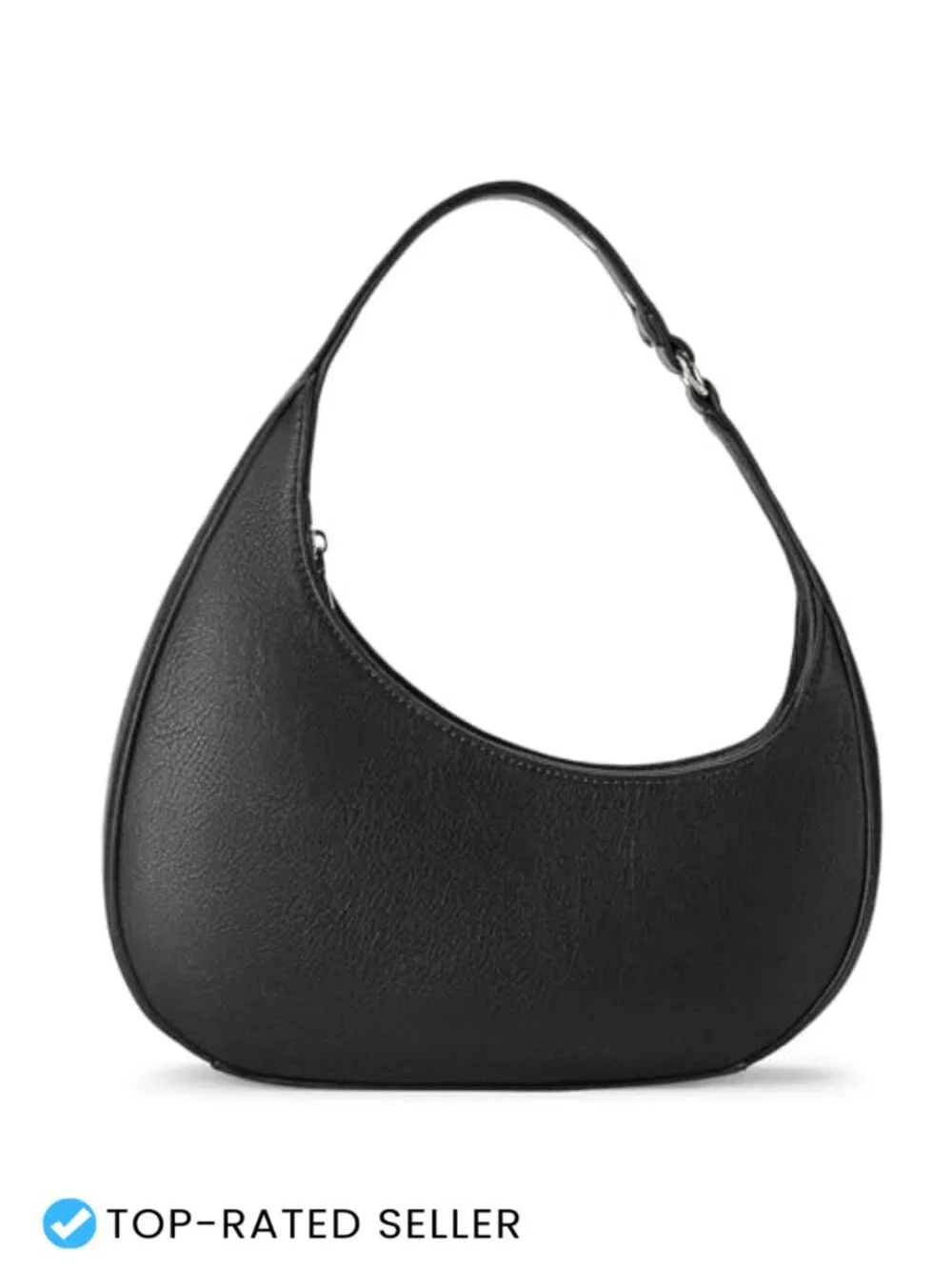 Small Vegan Leather Hobo Crossbody Purse with Zip Closure
